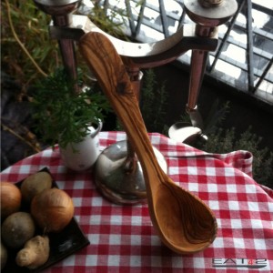 ladle out of olive wood