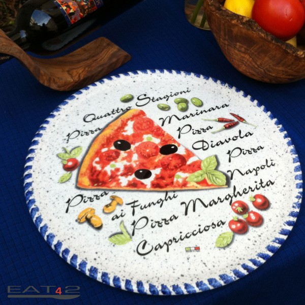 Pizzateller aus Keramik, Pizza Teller mit landestypischen, mediterranen ...