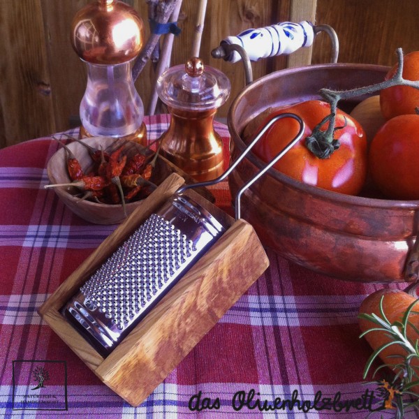 Cheese and Parmesan grater with an olive wood box, handmade