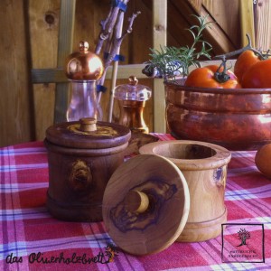 Spice box olive wood