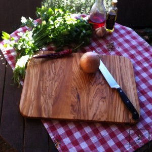 Colazione vassoio in legno di ulivo, rettangolare