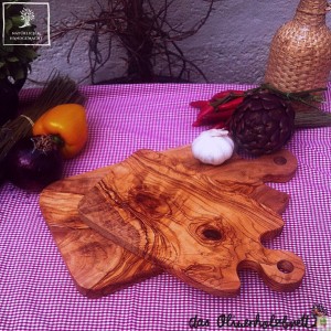 Wood cutting board with handle, set of two