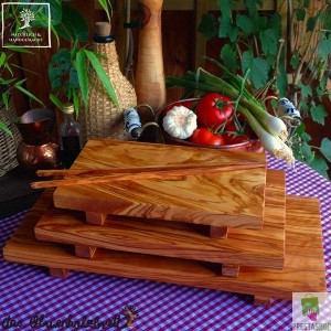 Colazione vassoio in legno di ulivo, rettangolare