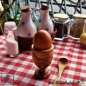 Egg cup out of olivewood