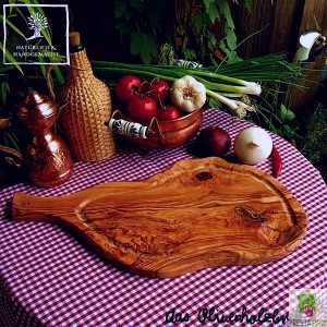 Wooden Steak board with handle and juice groove