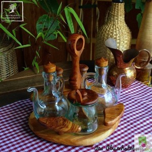 cruet stand out of olivewood