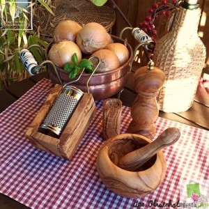 Pesto-Set aus Olivenholz 4tlg