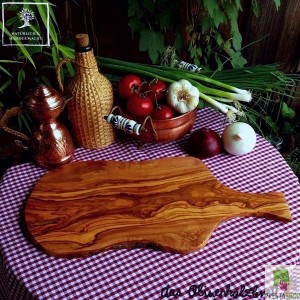 olive wooden board , tray