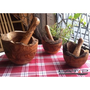 wood mortar incl. pestle