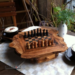 Chessgame out of olive wood