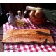 Desayuno bandeja hecha de madera de olivo, rectangular