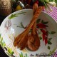 Pair of salad servers out of olive wood