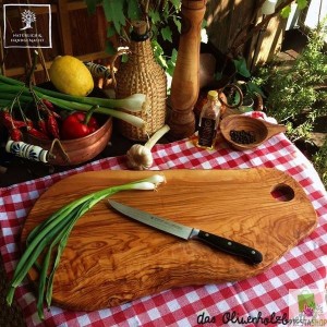 Colazione vassoio in legno di ulivo, rettangolare